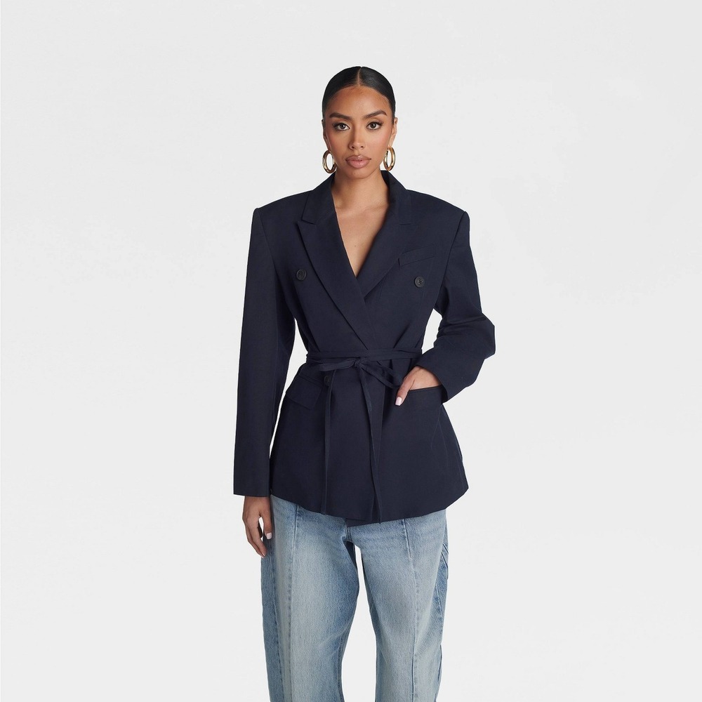 KBB by KAHLANA x Target Women's M Medium The Erin Blazer Navy Blue Jacket NWT